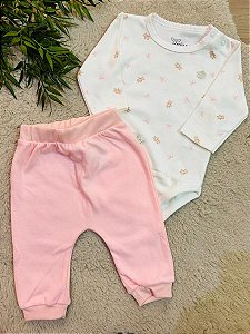 CALÇA E BODY ANJOS BABY - TAM RN AO M