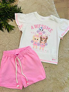 CONJUNTO CAMISETA E SHORTS MUNDO CINTI - TAM GG AO 3