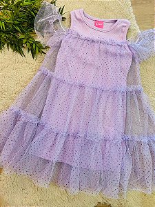 VESTIDO REGATA COM TULE MUNDO CINTO - TAM 2 AO 10