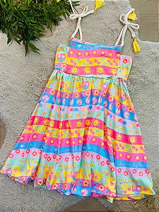 VESTIDO DE ALCINHA MALHA KUKIÊ - TAM 4 AO 10