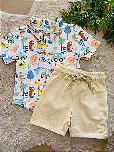 CONJUNTO CAMISA E BERMUDA LUC.BOO - TAM 1 AO 4