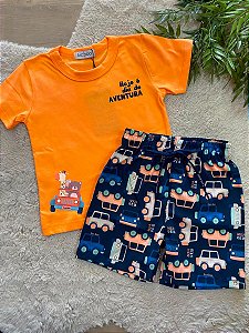 CONJUNTO CAMISETA E BERMUDA LUC.BOO - TAM 1 AO 4