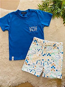 CONJUNTO CAMISETA E BERMUDA LUC.BOO - TAM 1 AO 4