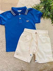 CONJUNTO CAMISETA POLO COM BERMUDA LUC.BOO - TAM 2 AO 6