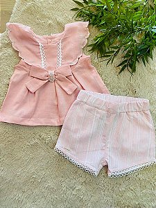 CONJUNTO BATA E SHORT SONHO MÁGICO - TAM M E G
