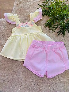 CONJUNTO BATA E BERMUDA SONHO MÁGICO - TAM M E G