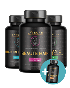 Combo 4 - 1 unidade Hyaluronic Skin 1 unidade Beauté Hair 1 unidade Oceanic Spirulina + Brinde do combo