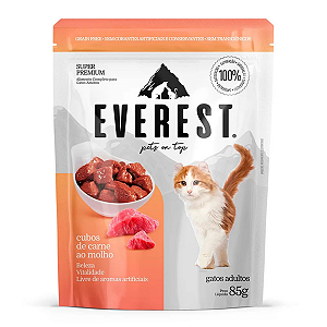 Ração Úmida Everest Cubos de Carne ao Molho para Gatos - 85g