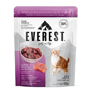 Ração Úmida Everest Cubos de Peixe ao Molho para Gatos - 85g