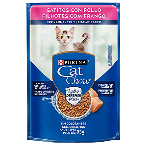 Ração Úmida Nestlé Purina Cat Chow Sachê Filhotes Frango ao Molho 85g
