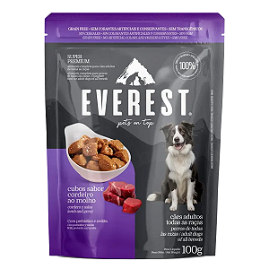 Ração Úmida Everest Cães Cubos de Cordeiro ao Molho 100g
