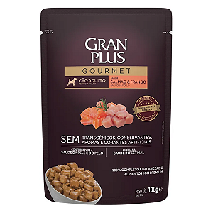 Ração Úmida GranPlus Gourmet Cão Adulto Salmão e Frango 100g