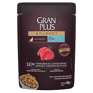 Ração Úmida GranPlus Gourmet Gatos Adultos Atum 85g