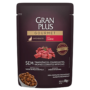 Ração Úmida GranPlus Gourmet Gatos Adultos Carne 85g