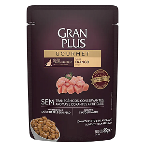 Ração Úmida GranPlus Gourmet Gatos Trato Urinário Frango 85g