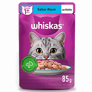 Ração Úmida Whiskas Sachê para Gatos Adultos Sabor Atum - 85g