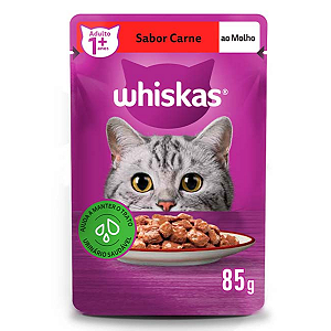 Whiskas Sachê Ração Úmida Sabor Carne 85g