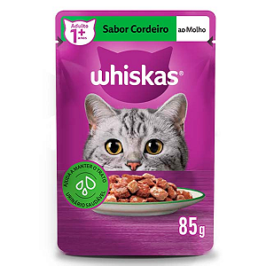 Ração Úmida Whiskas Sachê para Gatos Adultos Sabor Cordeiro ao Molho - 85g