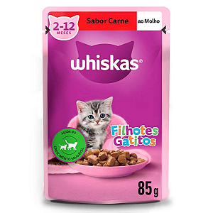 Ração Úmida Whiskas Sachê para Gatos Filhotes Sabor Carne ao Molho - 85g