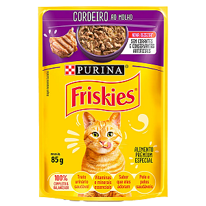 Ração Úmida Friskies® Para Gatos Adultos Cordeiro ao molho 85g