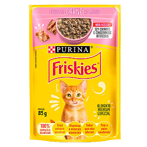 Ração Úmida Friskies® Para Gatos Filhotes Carne ao molho 85g