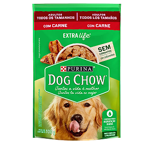 Ração Úmida Dog Chow Para Cães Adultos Carne 100g
