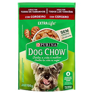 Ração Úmida Dog Chow Para Cães Adultos Cordeiro 100g