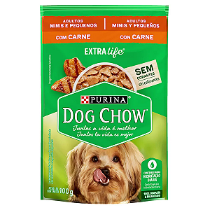 Ração Úmida Dog Chow Para Cães Adultos Mini e Pequenos Carne 100g
