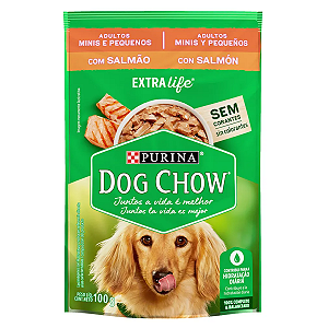 Ração Úmida Dog Chow Mini e Pequenos Salmão 100g