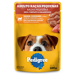 Ração Úmida Pedigree Para Cães Adultos Raças Pequenas Cordeiro ao molho 100g