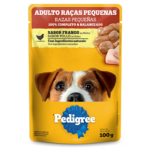 Ração Úmida Pedigree Para Cães Adultos Raças Pequenas Frango ao molho 100g