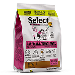 Ração Select by Monello Calorias Controladas para Gatos Adultos Sabor Salmão, Ervilha e Maçã 10,1kg