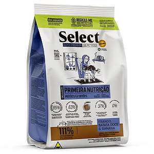 Ração Select by Monello Primeira Nutrição para Cães Filhotes de Porte Médio e Grande Sabor Frango, Batata Doce e Banana 15kg