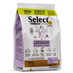 Ração Select by Monello para Gatos Adultos Castrados Sabor Peru, Batata Doce e Maçã 10,1kg