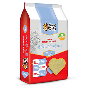 Areia Higiênica Great Pets Milho Mandioca Fina Great Pets