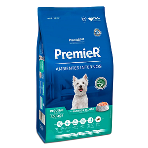Ração Premier Pet Ambientes Internos Cães Adultos Frango e Salmão