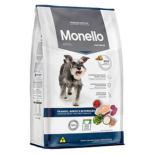 Ração Seca para Cães Sênior Monello Tradicional Frango, Arroz e Beterraba
