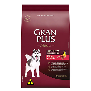 Ração GranPlus Menu Cães Adultos Carne e Arroz