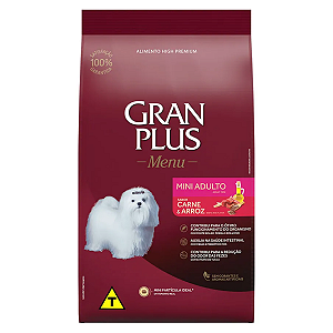 Ração GranPlus Menu Cães Adultos Mini Carne e Arroz
