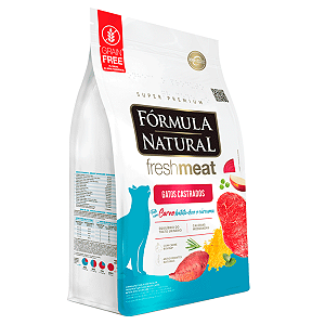 Ração Fórmula Natural Fresh Meat Gatos Castrados Carne 10,1kg pac. Indiv. de 505g
