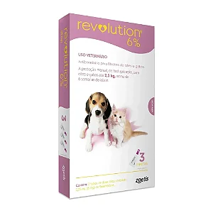 Antipulgas Revolution 6% para Cães e Gatos até 2,5kg