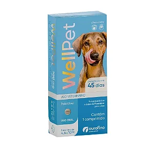 Antipulgas e Carrapatos Wellpet 100 mg para Cães 4,6 a 10 kg 1 comprimido