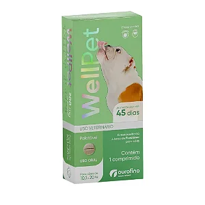 Antipulgas e Carrapatos Wellpet 200 mg para Cães 10,1 a 20 kg 1 comprimido