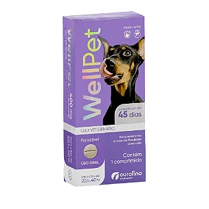 Antipulgas e Carrapatos Wellpet 400 mg para Cães 20,1 a 40 kg 1 comprimido