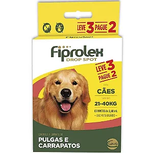 Antipulgas Fiprolex Cães 21 a 40kg Único