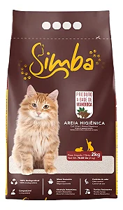 Areia Higiênica Biodegradável Para Gatos Simba Amafil 2kg