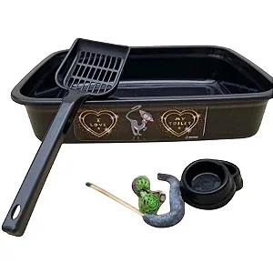Kit Caixa De Areia para Gatos Black Charm Cat 7 Peças Murano