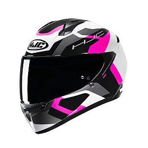 Capacete Hjc C10 Tins Branc Cinz Pret Rosa 56