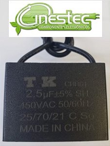 2,5UF X 450V  CAPACITOR DE PARTIDA / PERMANENTE QUADRADO CBB61