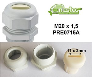 20PÇS PRENSA CABO PARA CABO PLANO, PA6, CZ - M20 X 1,5 (sem Contra Porca)